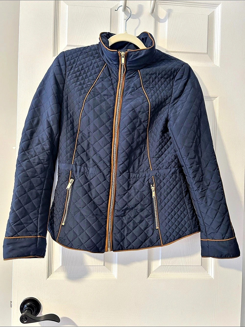 H&M Quilted Jacket Blue Medium Like New